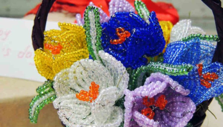 Perler Bead Flower Buckets